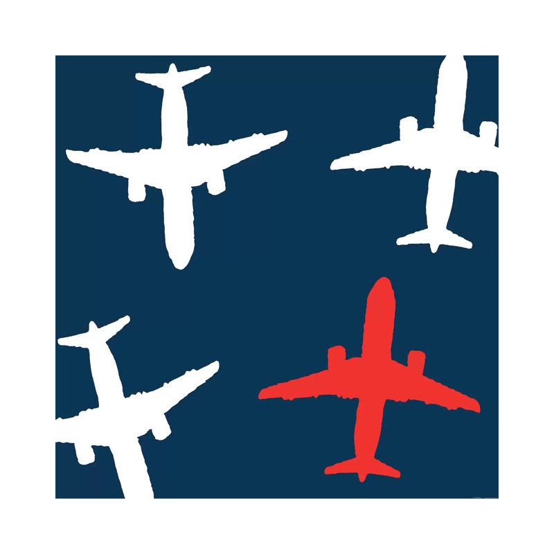 Red Plane by Art Mirano - Wrapped Canvas Print, 45.72 cm H x 45.72 cm W