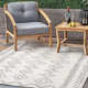 Ezri Diamond Indoor/Outdoor Area Rug for Living Room Patio Deck Front Porch Kitchen, Ivory/Dark Grey