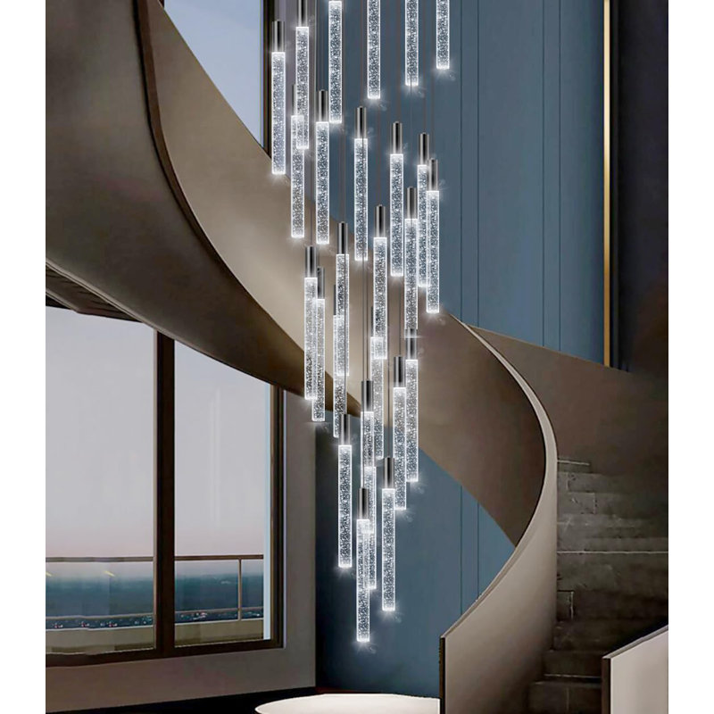 Lustre clair en cristal à intensité variable, 28, Noir mat