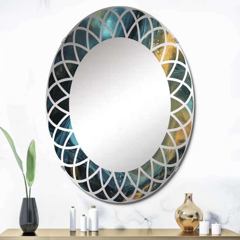 Zager - Miroir mural moderne ovale, 36 po x 24 po