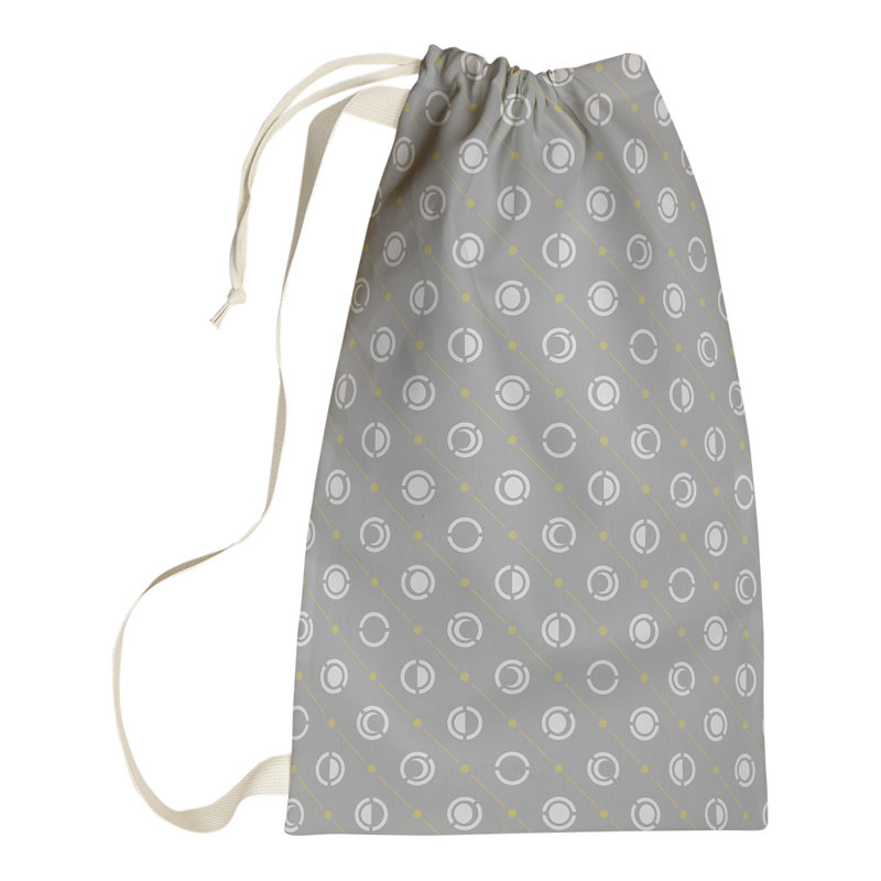 Skeffingt Fabric Laundry Bag with Handles, 29" H x 18" W x 1.5" D, Gray/Yellow