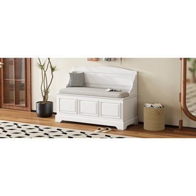 Shoe Bench, Retro Shoe Storage Bench with Safe Soft-Close Devices, Storage Chest with Hidden Storage and Cushion for Entryway, Hallway, Living Room