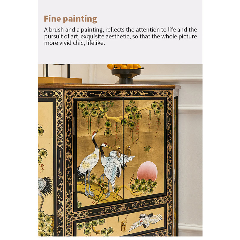New Chinese Painted Accent Cabinet Accent Cabinet
