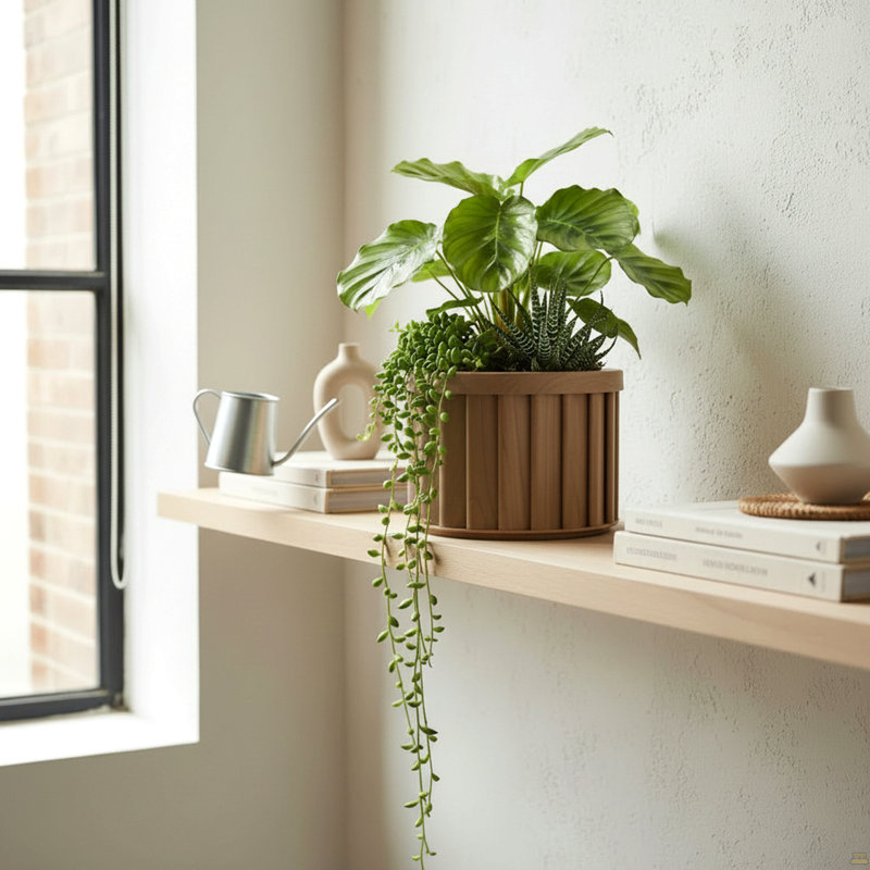Pot rond Strata MD - brun moyen