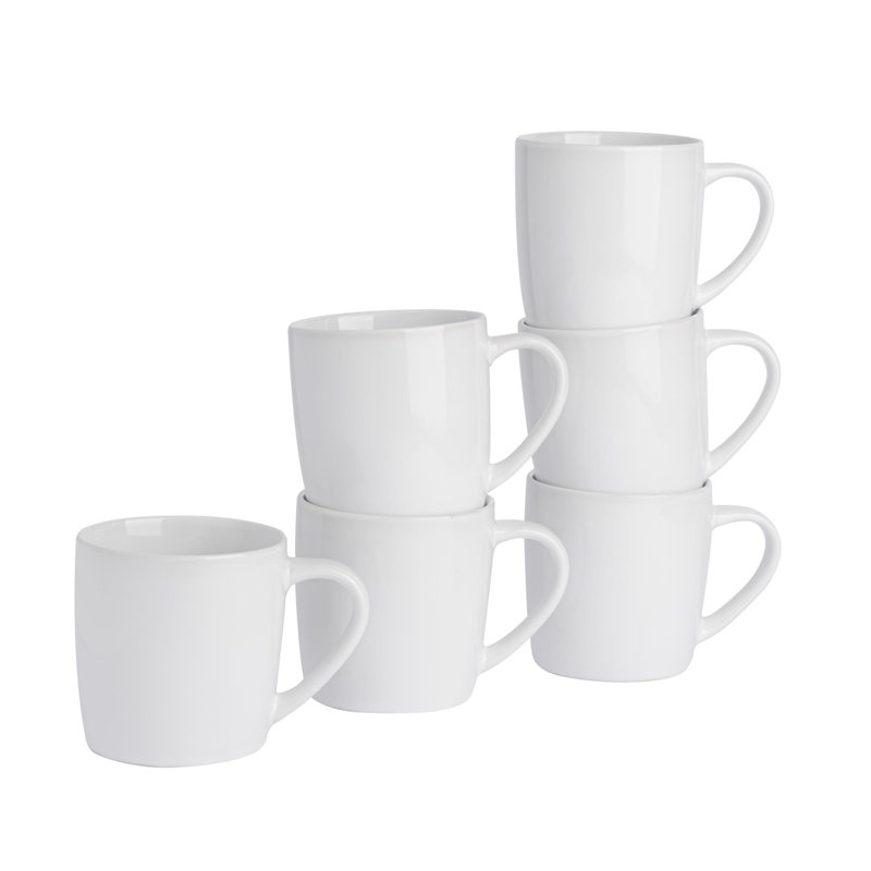 Argon Tableware - Coloured Coffee Mugs, White