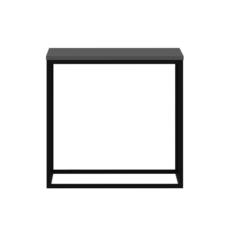 Modern Coffee Table with Metal Frame, Anthracite Color, 20.5 x 19.7 x 19.7 inches | 100% Melamine Coated Particle Board, Thickness: 0.7 inches | Stylish Industrial Design for Living Room & Office Spaces