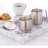 Stainless Steel Sugar Bowl And Creamer Set, With Spoon And Anti-Drip Spout, Stackable Design, Brushed Silver
