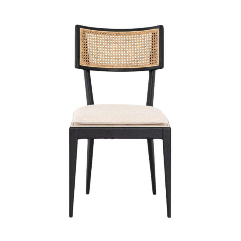 Chaise d'appoint en bois massif noir