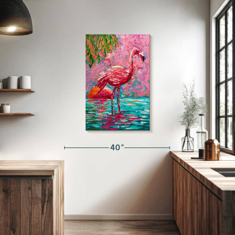 Brampt Abstract Flamingo, 36" H x 24" W