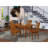 5 Piece Kitchen Table Set for 4 Includes a Rectangle Dining Room Table with Butterfly Leaf and 4 Linen Fabric Upholstered Chairs, 32x60 Inch, Saddle Brown-377257360-325313979