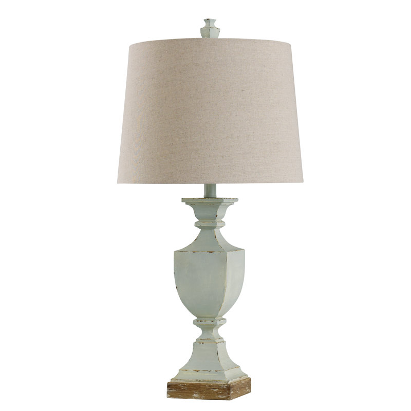 Weathered Blue and Beige Traditional Table Lamp