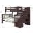 Tena Solid Wood Standard Stairway Bunk Beds Twin over Full, 4 Drawers in the Steps, Dark Cherry-1904814710-1904814712
