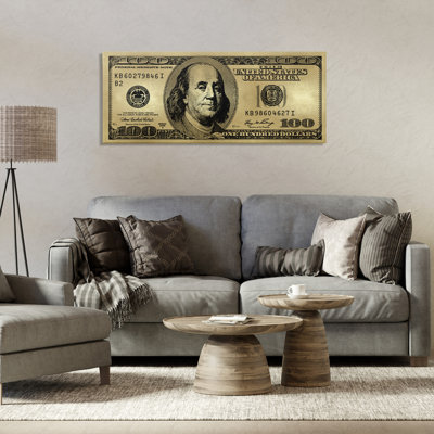 Art mural sur toile "Cent dollars" par Madeline Blake
