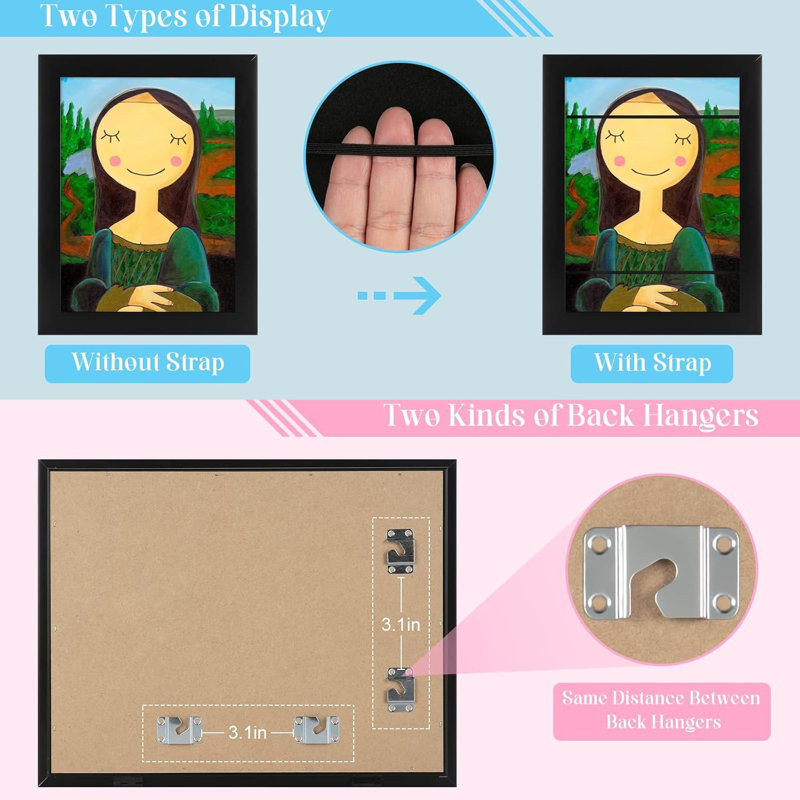 2-pack Black Kids Art Frames 8.5x11
