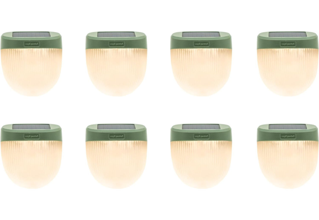 Add ons Rippled Outdoor Waterproof Solar Powered Integrated LED Deck Light Pack (Set of 8) Vego Garden Fixture Finish: Green