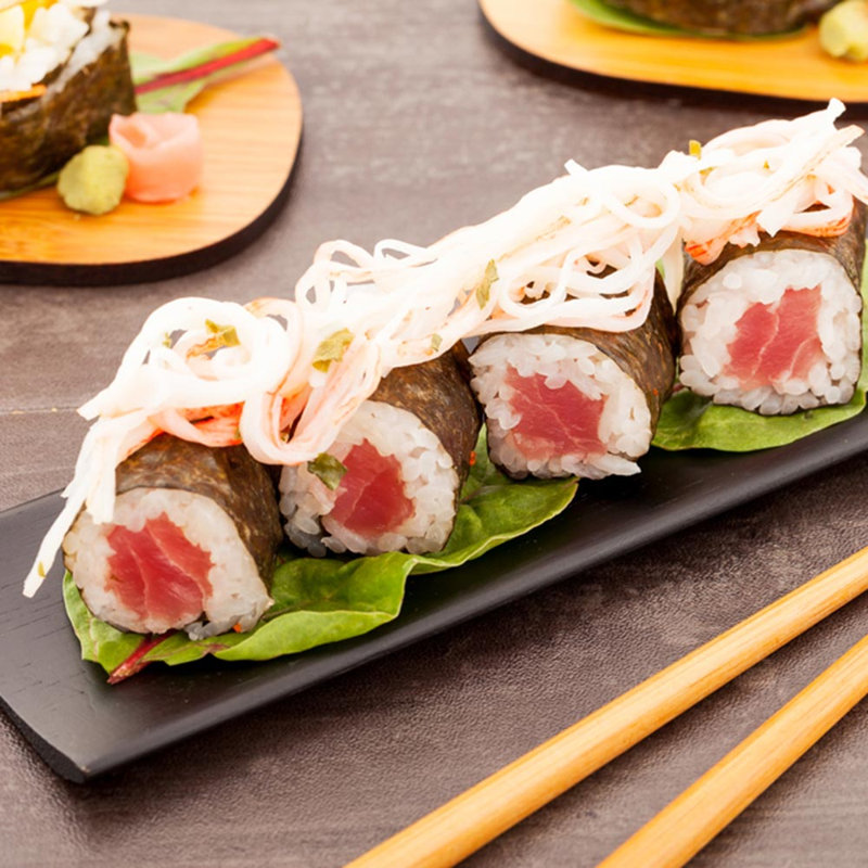 Restaurantware-7 Inch x 2.25 Inch Bamboo Serving Plates, 100 Black Platter Trays - Disposable, Rectangle, Black Bamboo Sushi Serving Trays, Curved, For Parties Or Catering