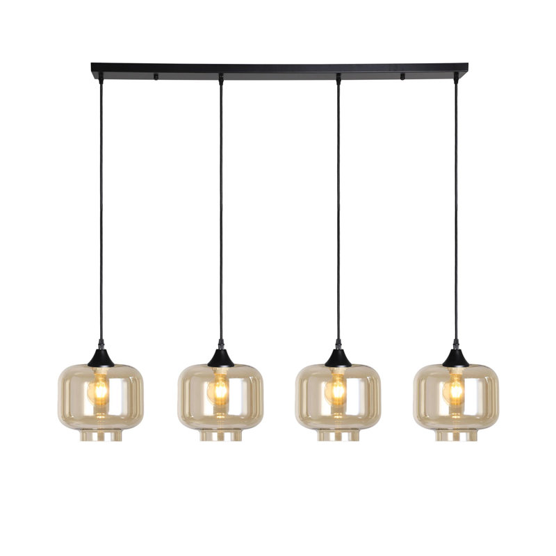 Khue 4 - Light Kitchen Island Pendant, Amber, Black
