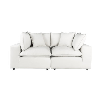 Causeuse modulaire à accoudoirs carrés de 80,4 po avec coussins réversibles Ellaria