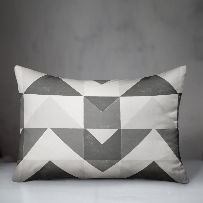 Abstract Outdoor Throw Pillow, Gray