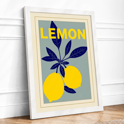 Lemon Modern Poster Mid-Century - Framed Print