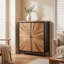 Armoire de rangement 2 portes 36 "* 31" avec portes en bois naturel récupéré Mahisha
