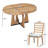 Hervey 5-Piece Retro Rustic Functional Dining Set Unique Geometric Design,Round Table Top with Leaf,dinning table set-1874598582-1874598580