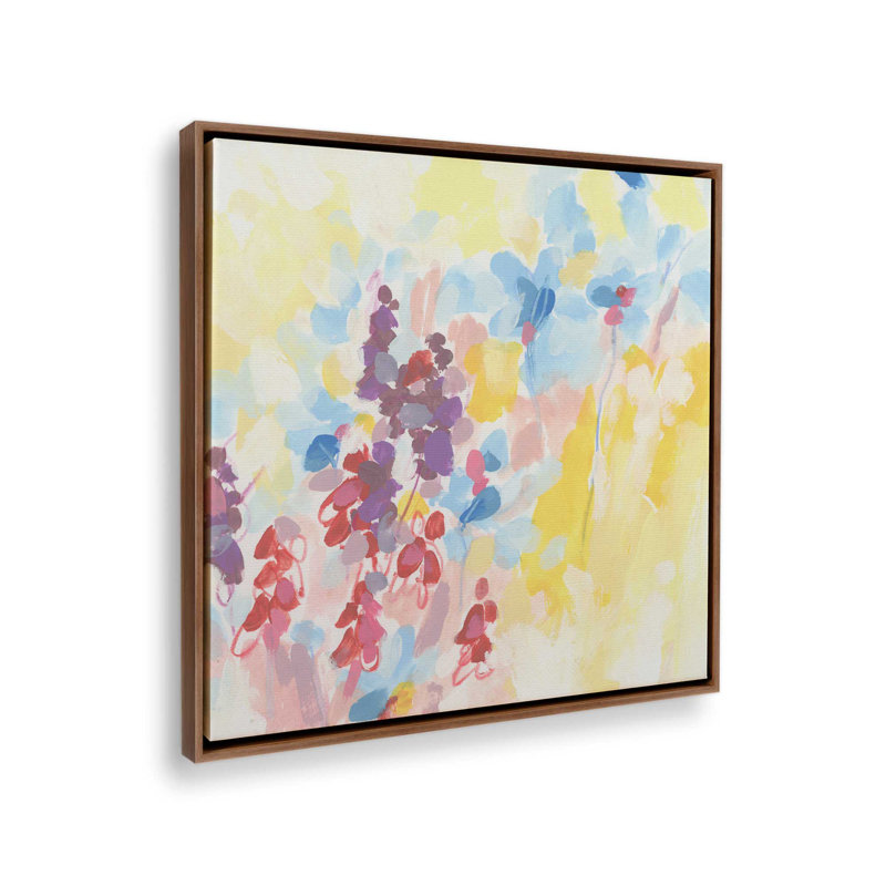 «Bright Abstract Wildflowers II» par June Erica Vess, reproduction d'art, H 20 po x l 20 po, Brun