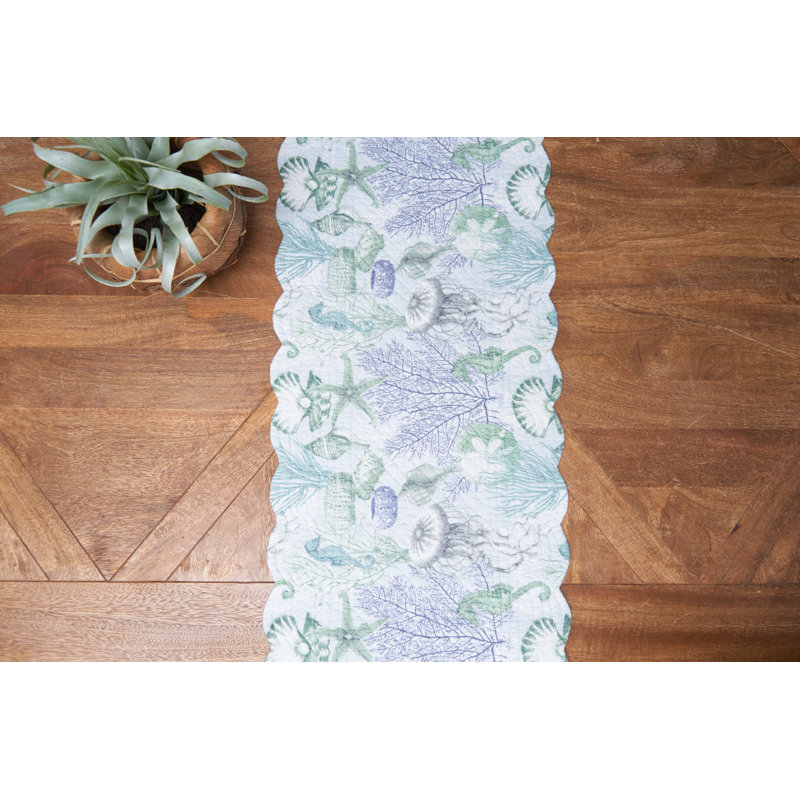 Shoreline Waters Cotton Rectangle Table Runner