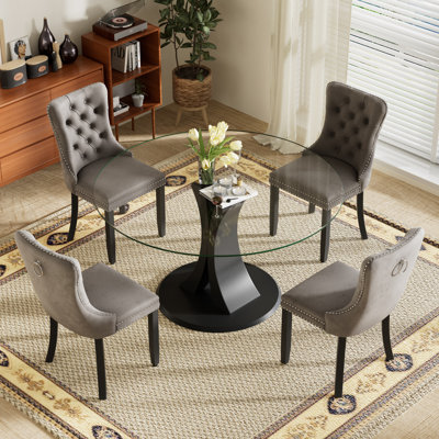 4-Piece Round Pedestal Dining Set
