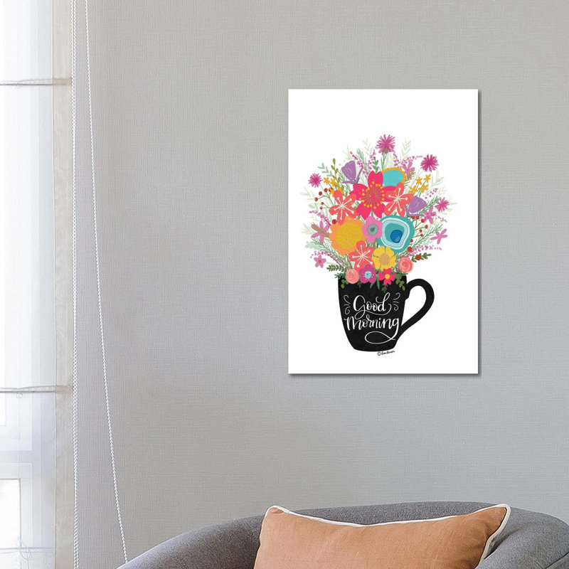 Good Morning Coffee Floral by Lisa Larson - Wrapped Canvas Print, 66.04 cm H x 45.72 cm W x 1.91 cm D