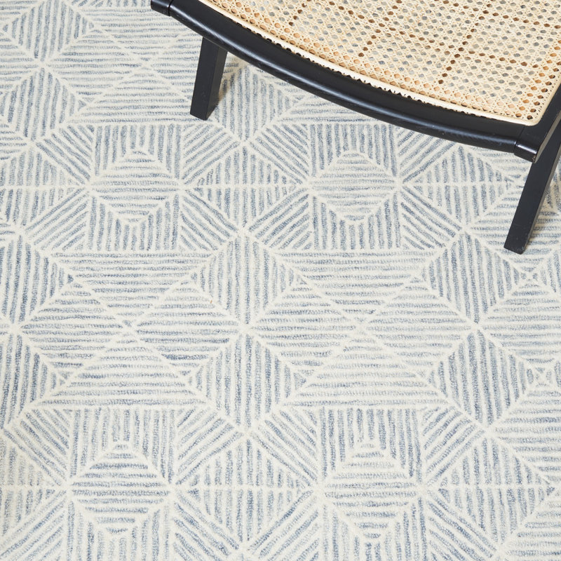 Tapis géométrique en laine tissé à la main 0,8 po Forbestown, Runner 2'3" x 16'