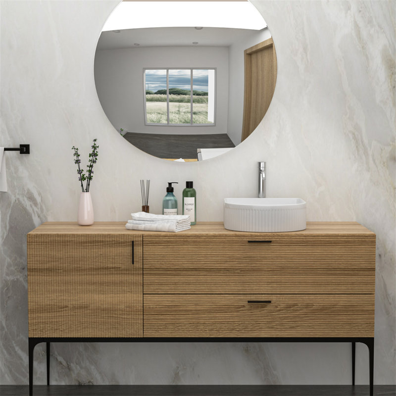Lavabo de salle de bain en céramique blanche 15,69 "X 13,69"