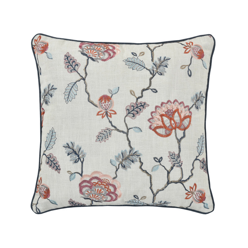 Coussin Parkview, Carré, H 20 po x l 20 po, Beige / rouge floral