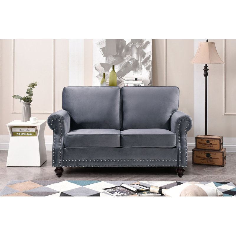 Canapé Hananiah, Gris, H 37,4 po x l 61,42 po x P 33,9 po