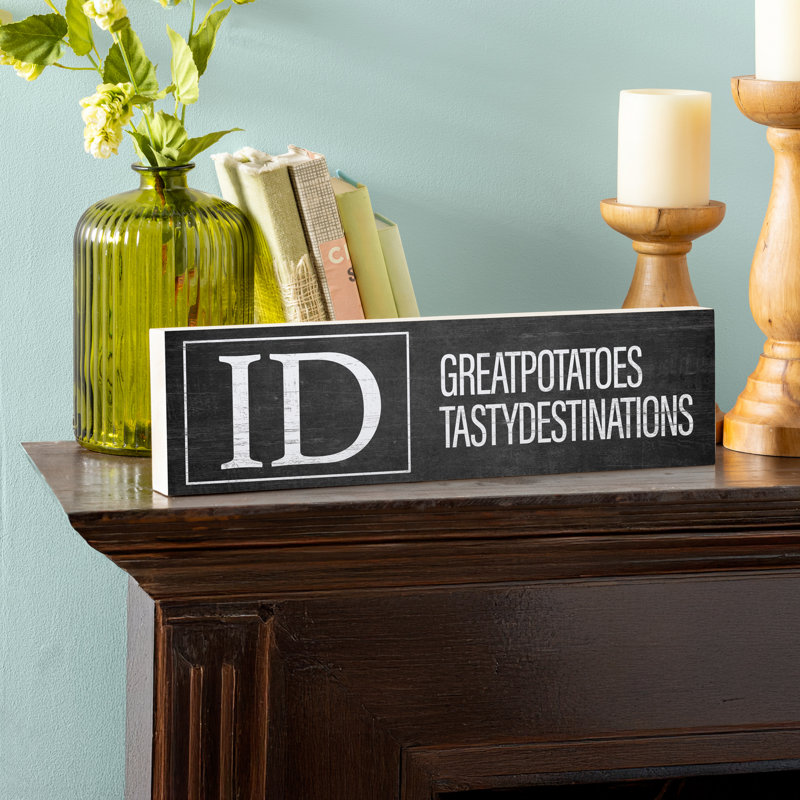 Plaque de cheminée State en bois Idaho 18 x 5 po
