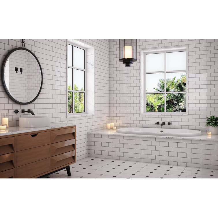 Pfeiffer 66" x 35" Drop in Combination Acrylic Bathtub with Heater