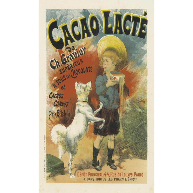 Cacao Lacte Chocolate Milk 1 Piece Wall Art, 30cm H x 21cm W x 1cm D