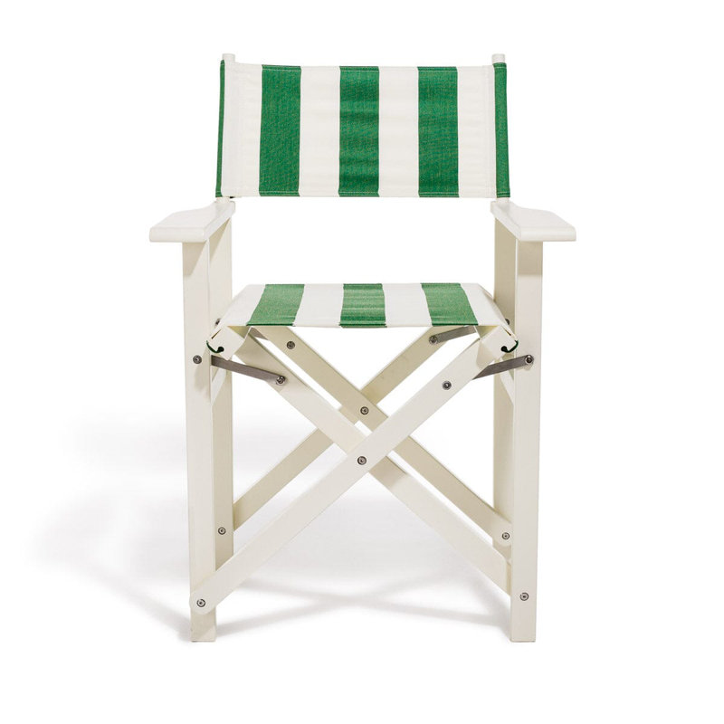 Table de chaise réalisateurs, Vert / rayé blanc / blanc