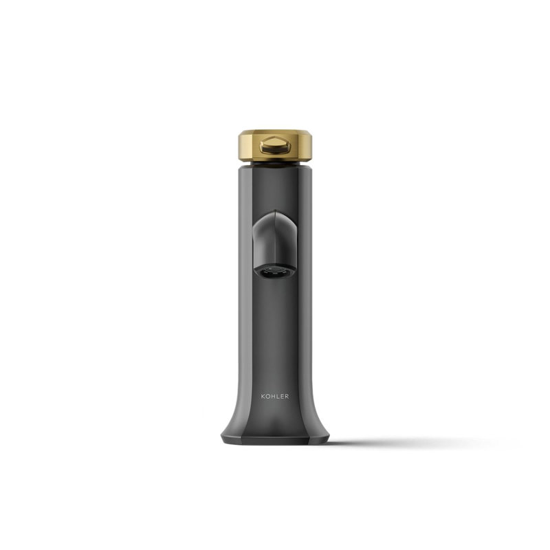 Occasion Single Hole Bathroom Faucet, Matte Black with Moderne Brass