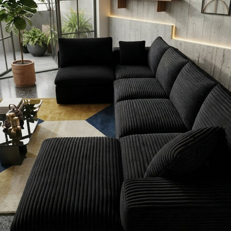 Canapé modulaire 135,4 po Cloud Couch, Black