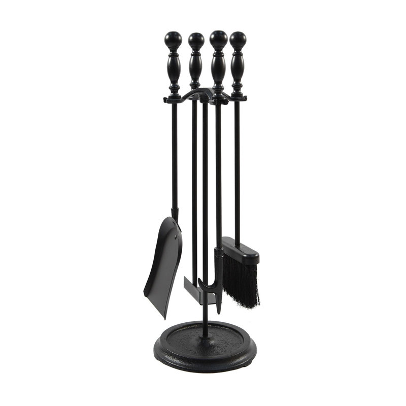 Iron Fireplace Tool Set, Black