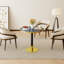 Tables de salle à manger compactes (table seule, sans chaises, plateau et pieds inclus), en pierre frittée marbrée, style bistro moderne pour petites cuisines