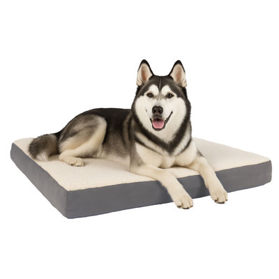 PETMAKER 2-Layer Memory Foam Dog Bed - 44x35 Pet Bed, Gray