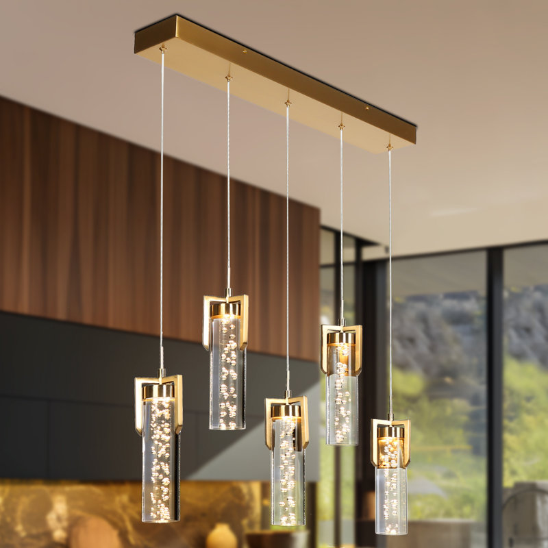 5-Light Modern LED Kitchen Island Pendant Light