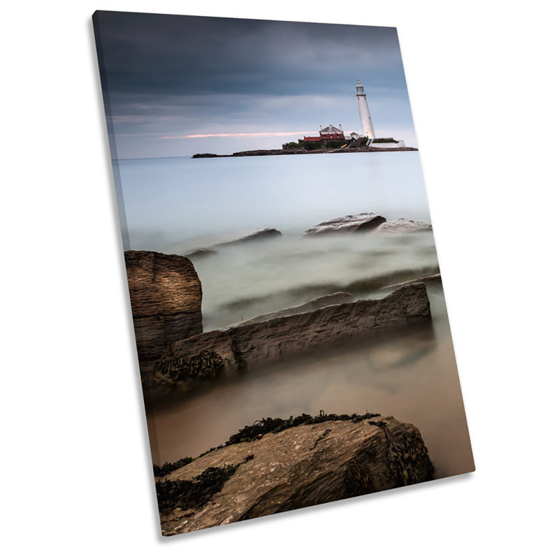 St Marys Island Lighthouse Tynemouth - Wrapped Canvas Print, 45.7cm H x 30.5cm W x 2cm D