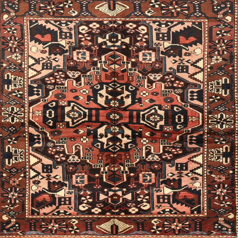 Tapis brun Southwestern, Carré 8 pi