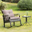 2 chaises berçantes d'extérieur en osier avec coussins, structure en aluminium pour jardin, patio, gris-1913161712