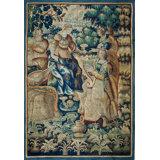 Antique Tapestry Belgium Allover Multicolor 1650s Rug