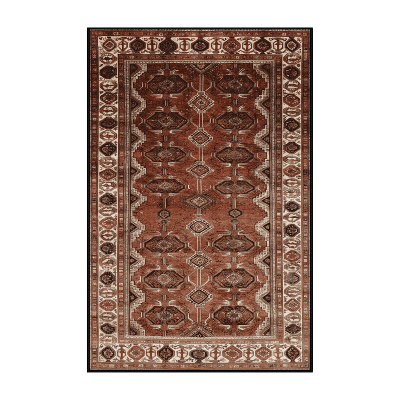 Tapis brun lavable à la machine, Rectangulaire 2 pi x 3 pi
