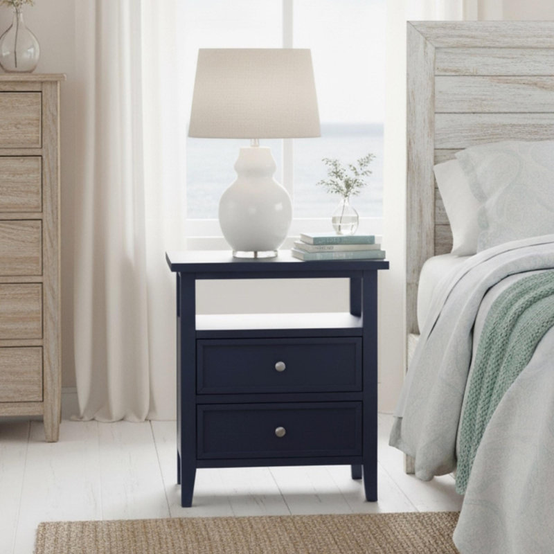 Sleek & Chic Modern Nightstand, Dark Blue